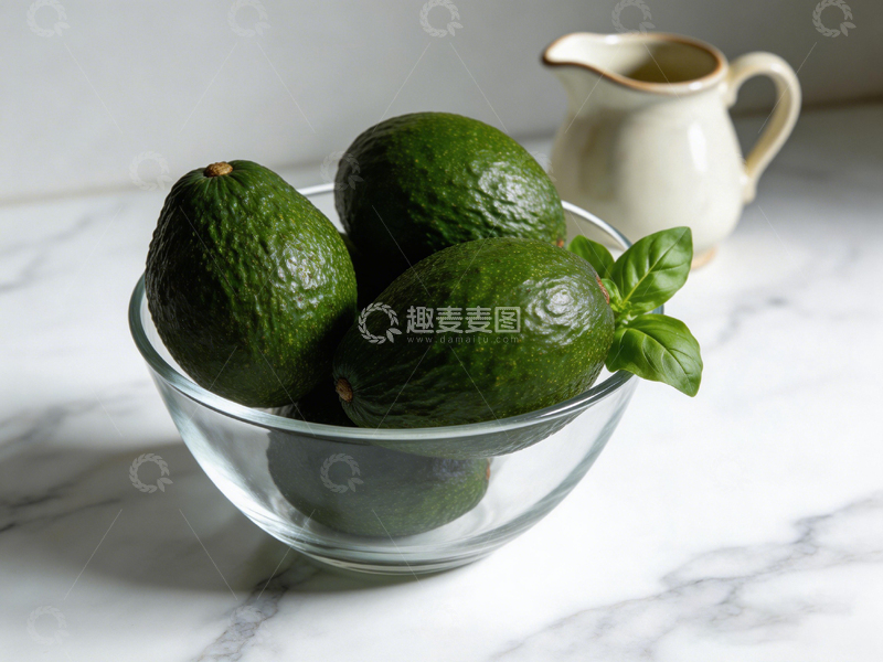 高清大图下载【趣麦麦图】清新玻璃碗牛油果