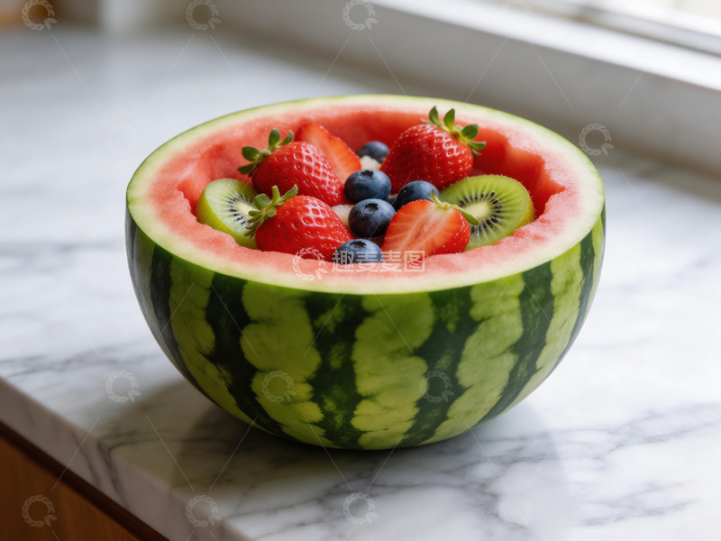 高清大图下载【趣麦麦图】西瓜水果碗创意美食摄影