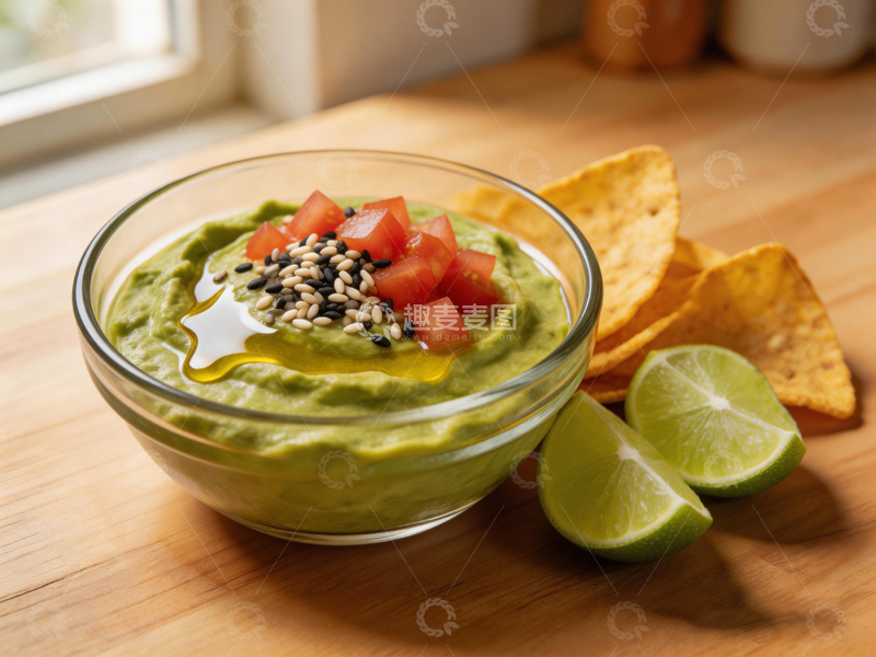 高清大图下载【趣麦麦图】美食摄影牛油果酱玉米片
