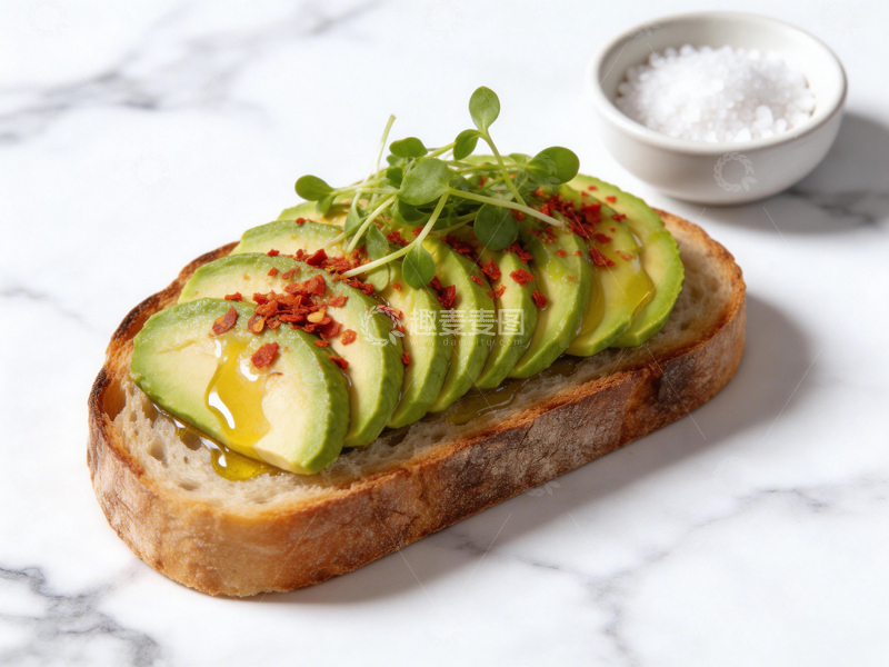高清大图下载【趣麦麦图】简约风美食摄影牛油果吐司