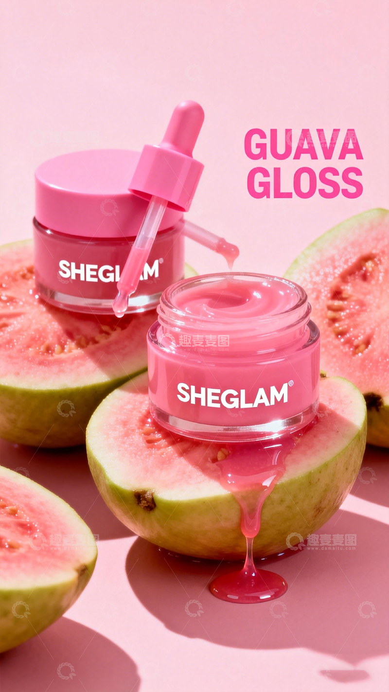 高清大图下载【趣麦麦图】西瓜光泽唇蜜广告创意图