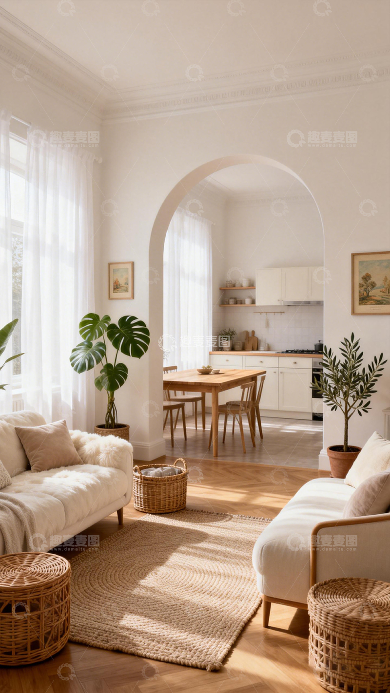 高清大图下载【趣麦麦图】北欧简约风格客厅装修设计效果图