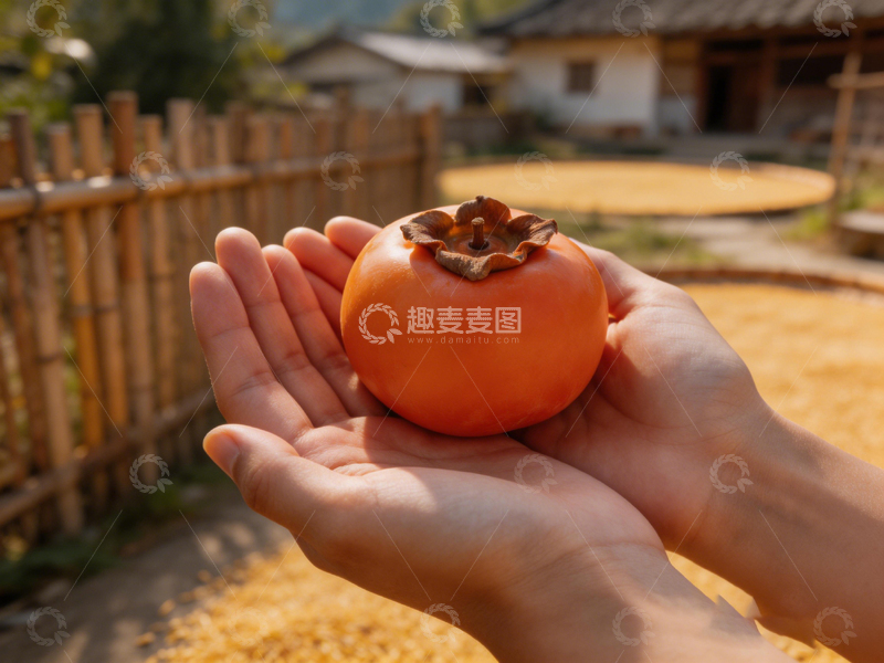 高清大图下载【趣麦麦图】秋日田园柿子特写摄影