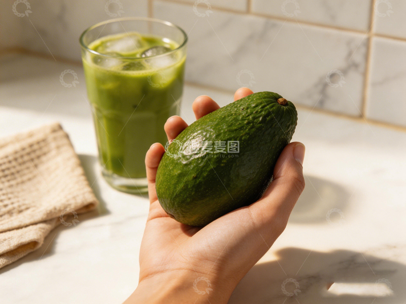 高清大图下载【趣麦麦图】清新健康牛油果果汁