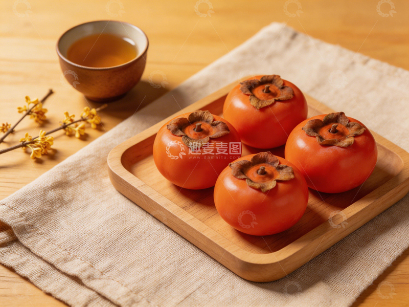高清大图下载【趣麦麦图】暖色调柿子静物摄影