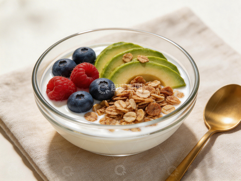 高清大图下载【趣麦麦图】清新健康水果酸奶早餐
