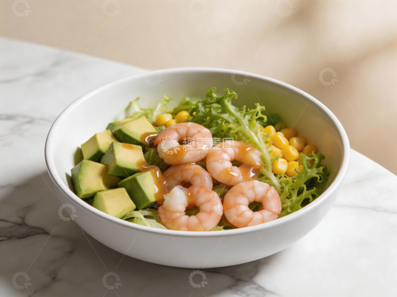 高清大图下载【趣麦麦图】清新沙拉虾仁美食摄影