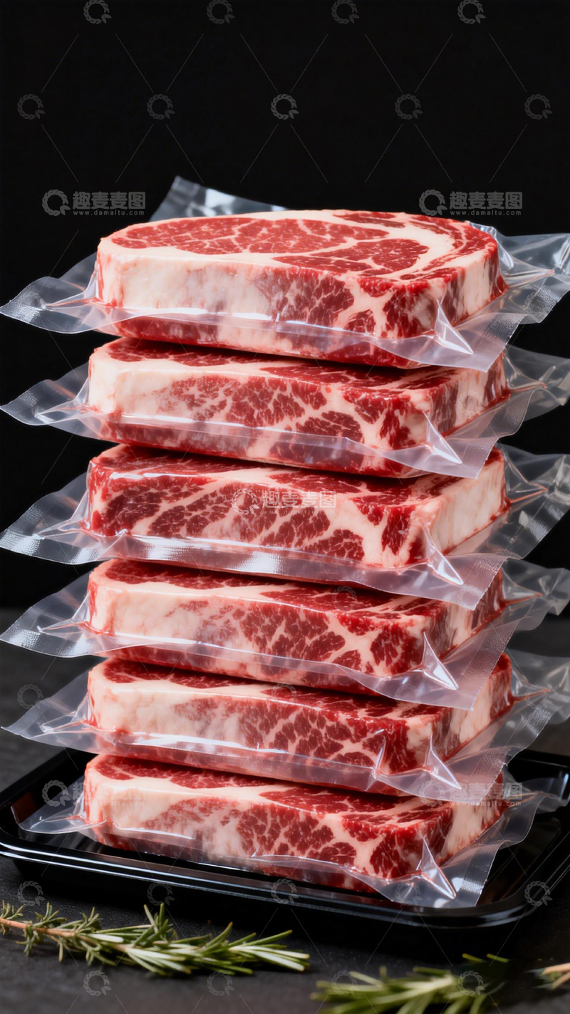 高清大图下载【趣麦麦图】真空包装牛排食材展示