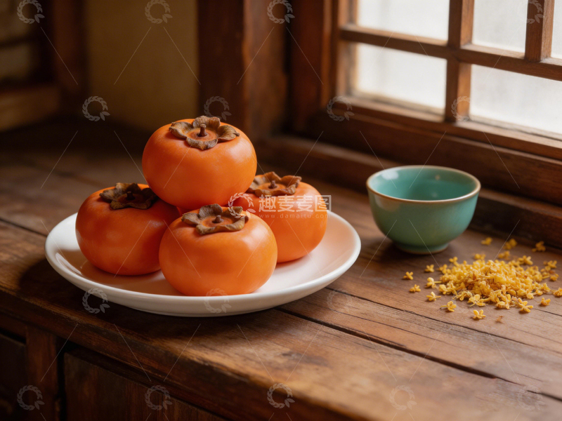 高清大图下载【趣麦麦图】秋日暖阳柿子静物摄影