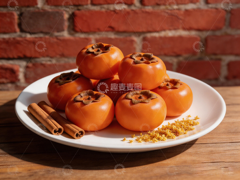 高清大图下载【趣麦麦图】柿子盘景美食摄影