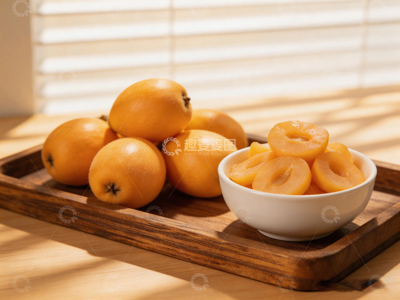 高清大图下载【趣麦麦图】阳光下的枇杷果盘