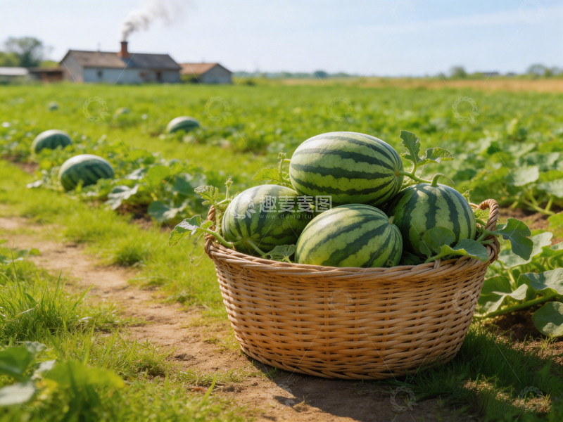 高清大图下载【趣麦麦图】田园西瓜丰收美景摄影图片