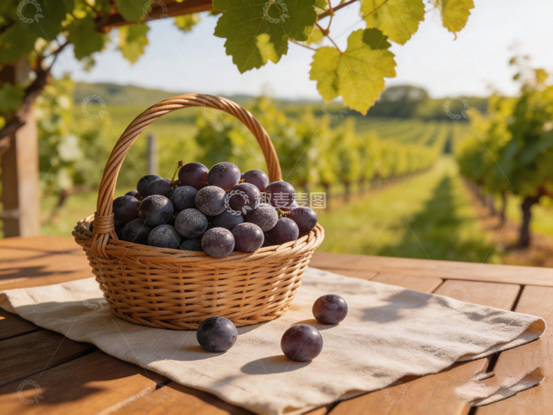 高清大图下载【趣麦麦图】田园风光葡萄篮静物摄影