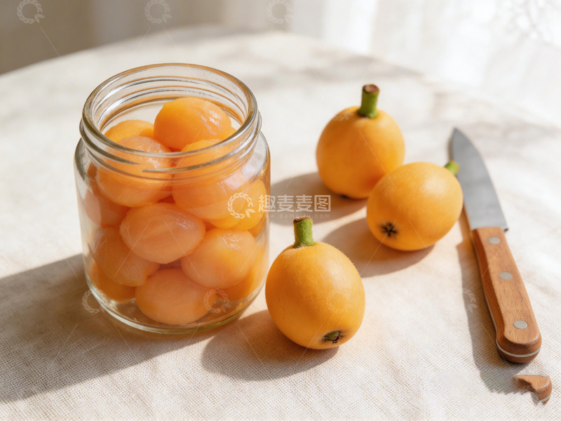 高清大图下载【趣麦麦图】玻璃罐枇杷果摄影