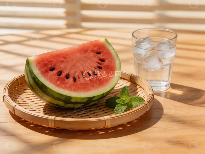 高清大图下载【趣麦麦图】夏日清凉西瓜薄荷饮