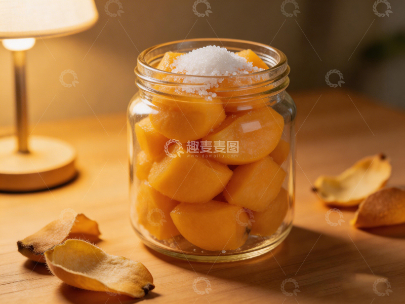 高清大图下载【趣麦麦图】温馨玻璃罐装黄桃