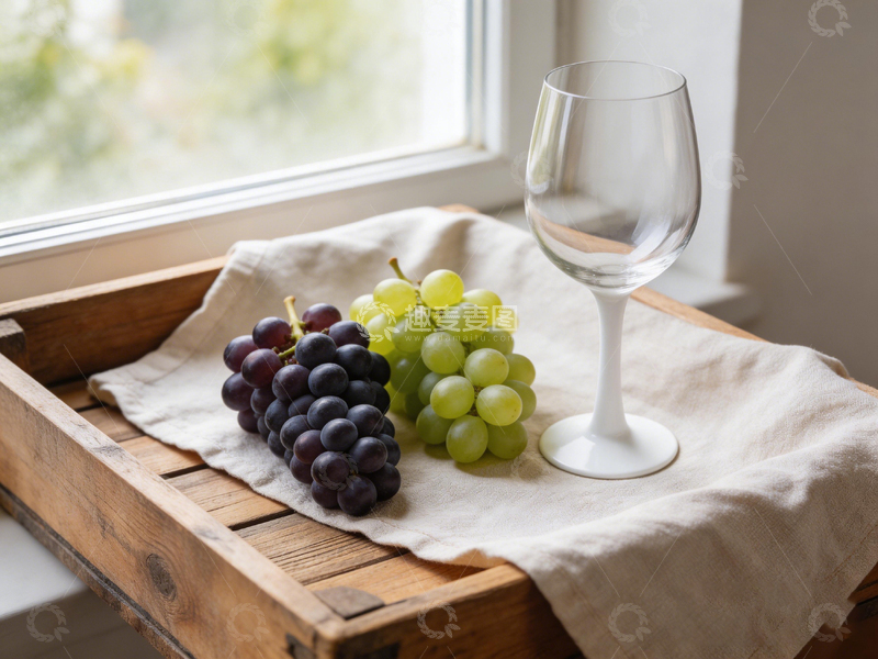 高清大图下载【趣麦麦图】简约窗台葡萄酒杯静物