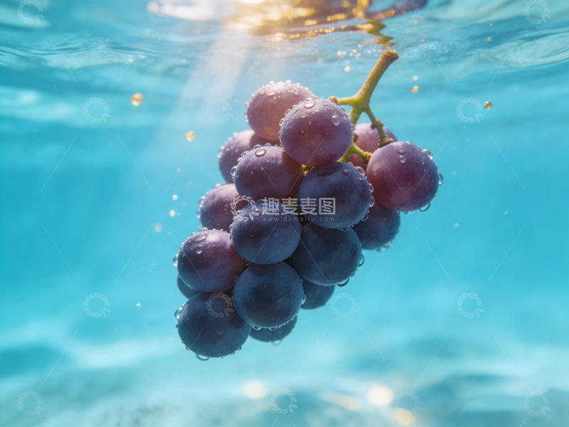 高清大图下载【趣麦麦图】水下葡萄美景摄影