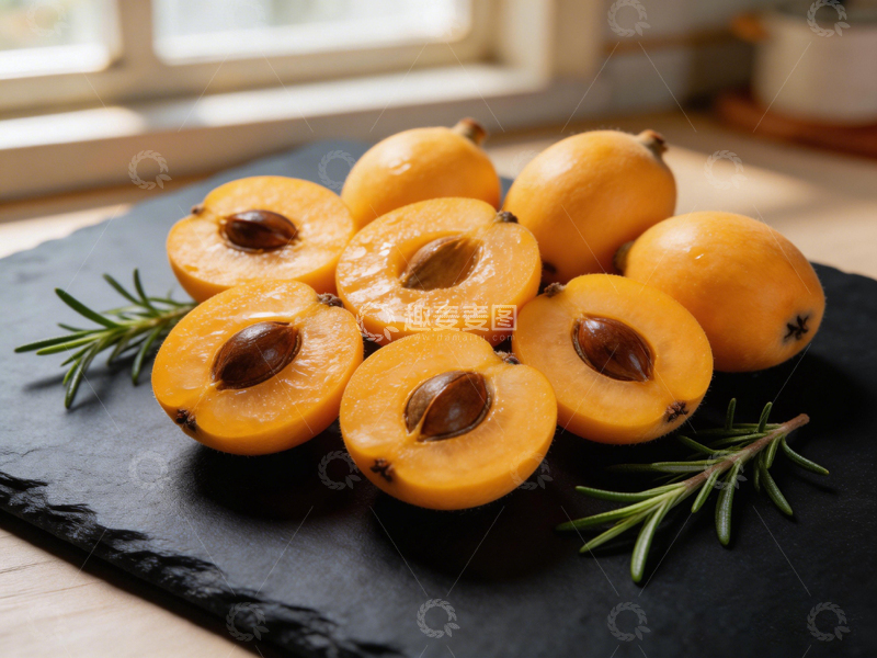 高清大图下载【趣麦麦图】厨房台面上枇杷水果静物摄影