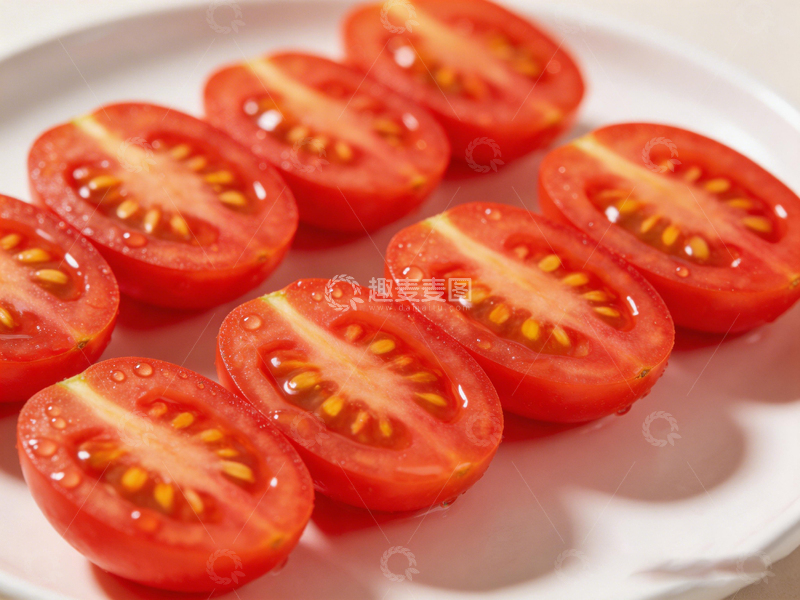 高清大图下载【趣麦麦图】简约风新鲜番茄切片美食摄影