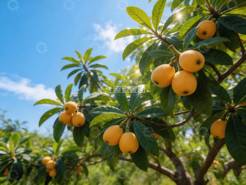 高清大图下载【趣麦麦图】枇杷树上金黄果