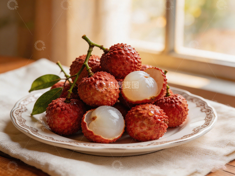 高清大图下载【趣麦麦图】窗边荔枝美味摄影