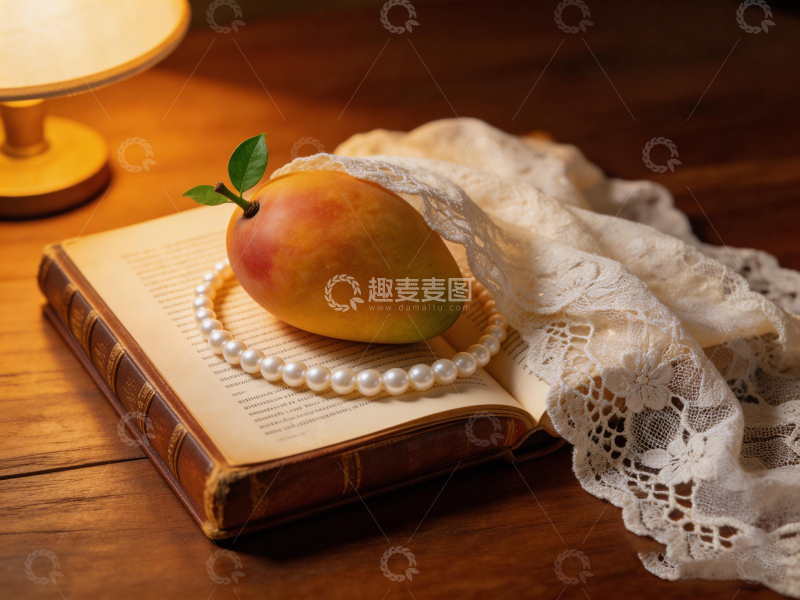 高清大图下载【趣麦麦图】复古风情书籍与水果摄影