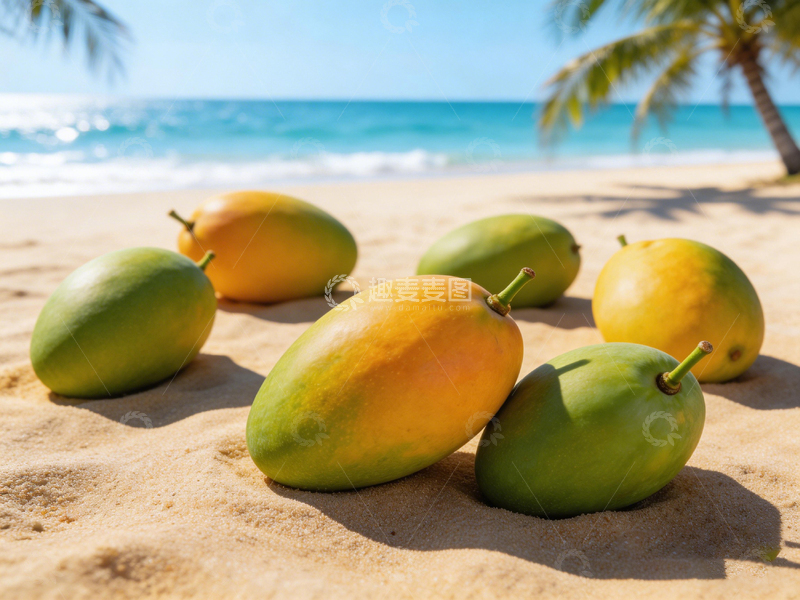 高清大图下载【趣麦麦图】热带海滩芒果美景