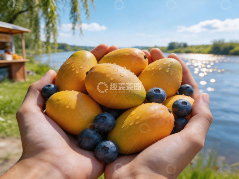 高清大图下载【趣麦麦图】夏日湖畔水果盛宴