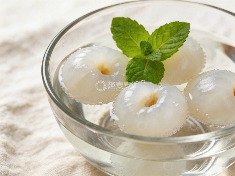 高清大图下载【趣麦麦图】清新玻璃碗荔枝冰爽甜品