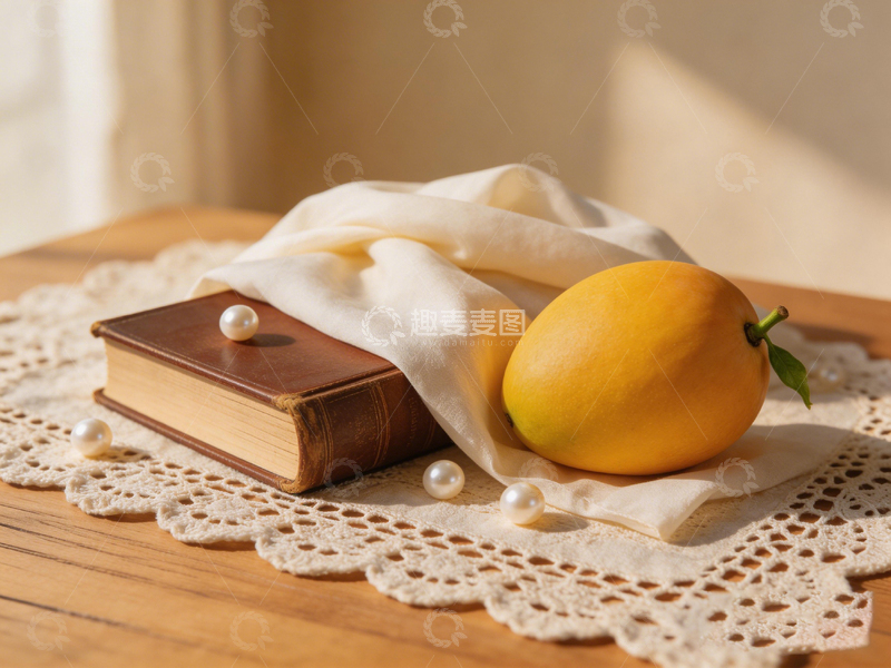 高清大图下载【趣麦麦图】复古静物摄影书籍与水果