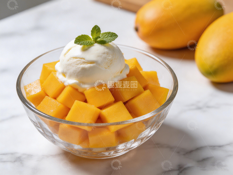 高清大图下载【趣麦麦图】芒果冰沙甜品美食摄影