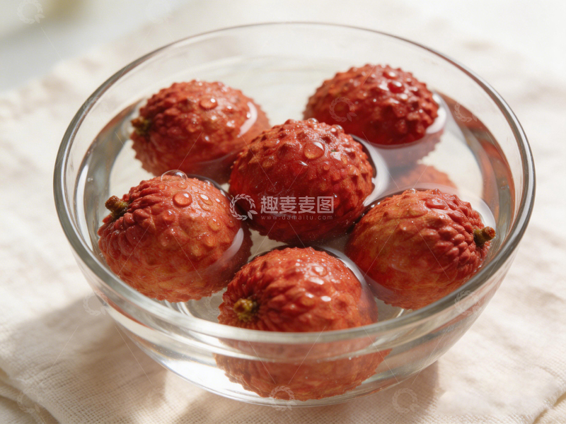 高清大图下载【趣麦麦图】透明碗盛荔枝