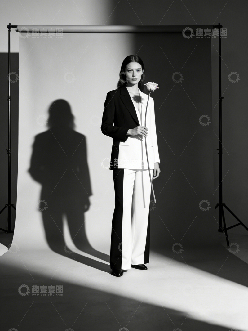 高清大图下载【趣麦麦图】黑白时尚女性摄影