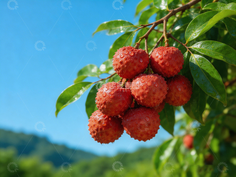 高清大图下载【趣麦麦图】荔枝树红果绿叶风景摄影