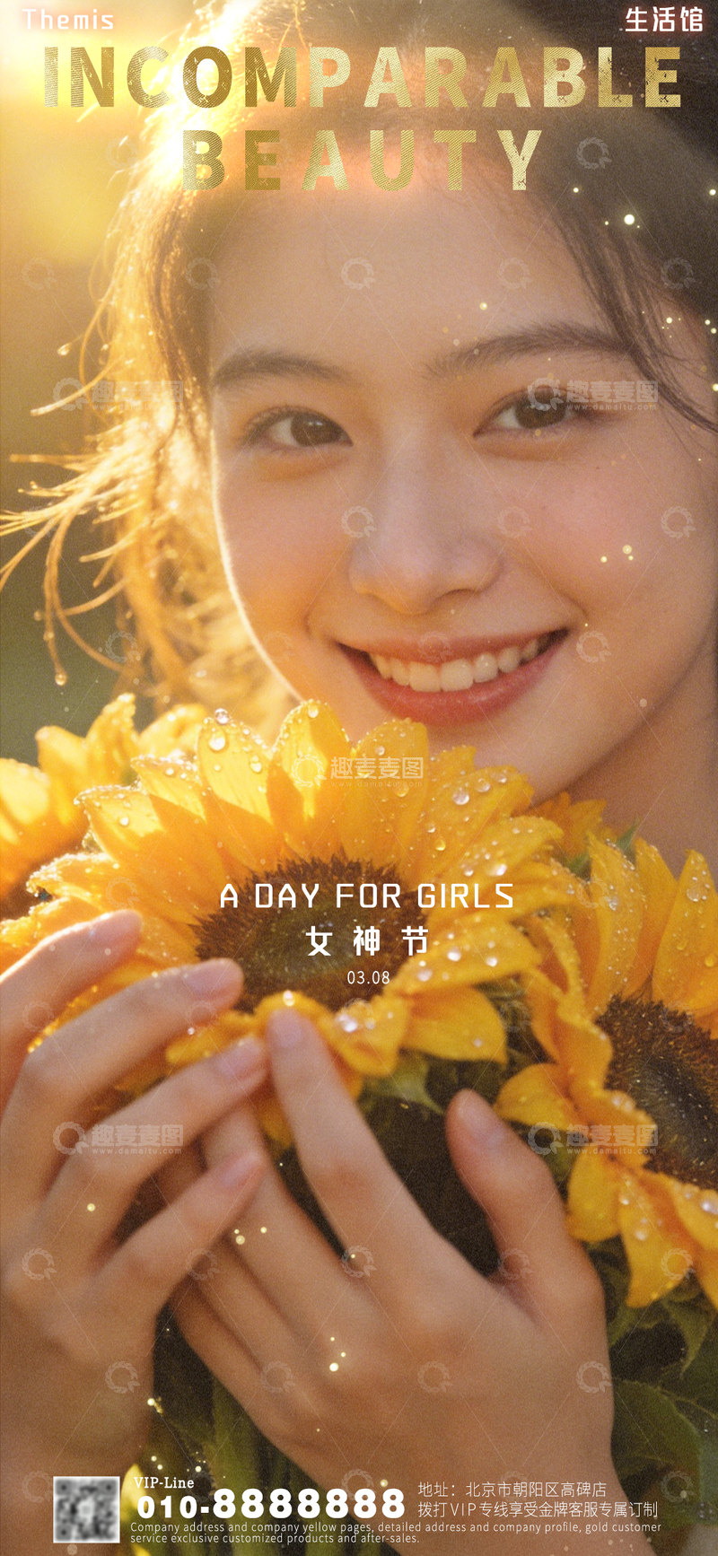 源文件下载【趣麦麦图】阳光女神向日葵海报设计