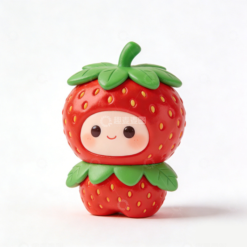 高清大图下载【趣麦麦图】草莓娃娃黏土手工艺品