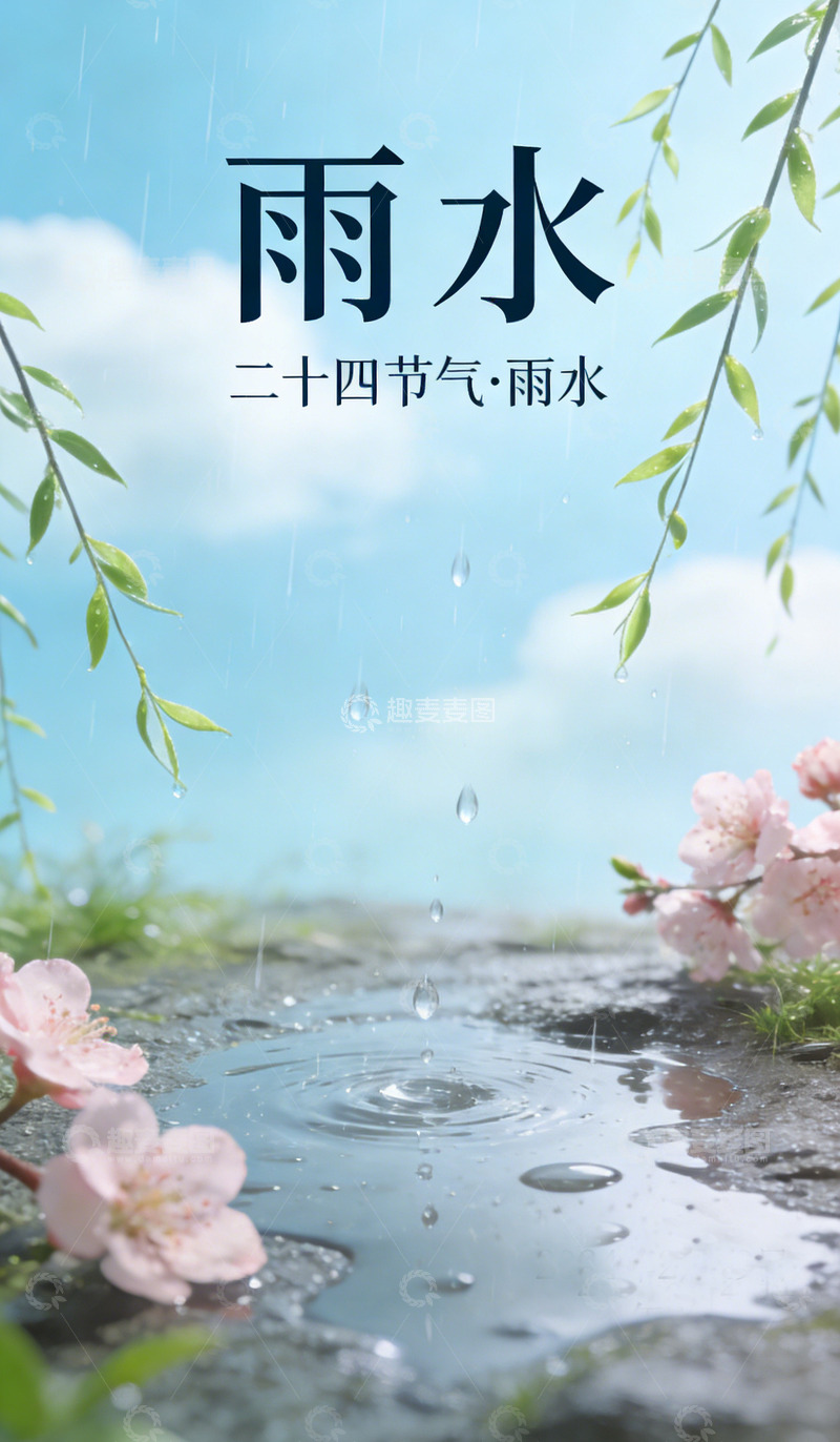高清大图下载【趣麦麦图】雨水节气春日景