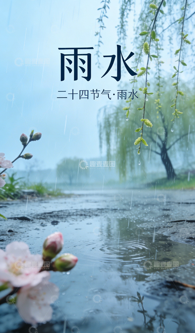 高清大图下载【趣麦麦图】雨水节气春雨景