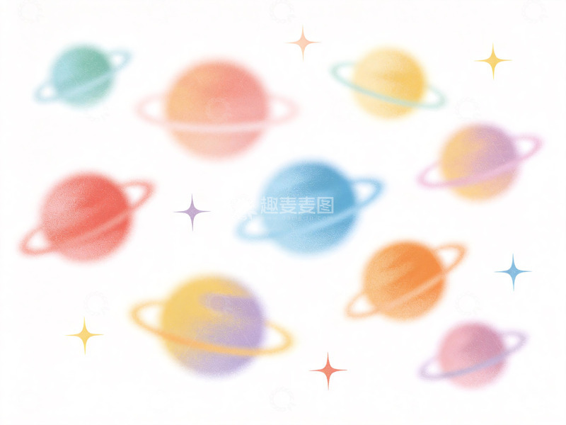 高清大图下载【趣麦麦图】星球极简插画5