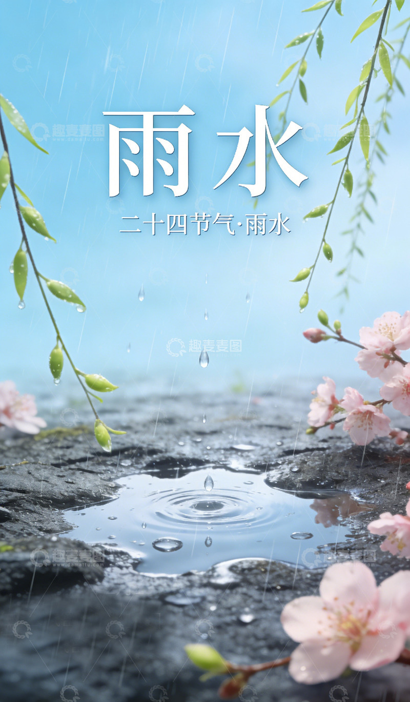高清大图下载【趣麦麦图】雨水节气春日景