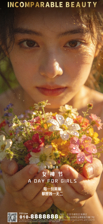 自然光女神花束宣传海报
