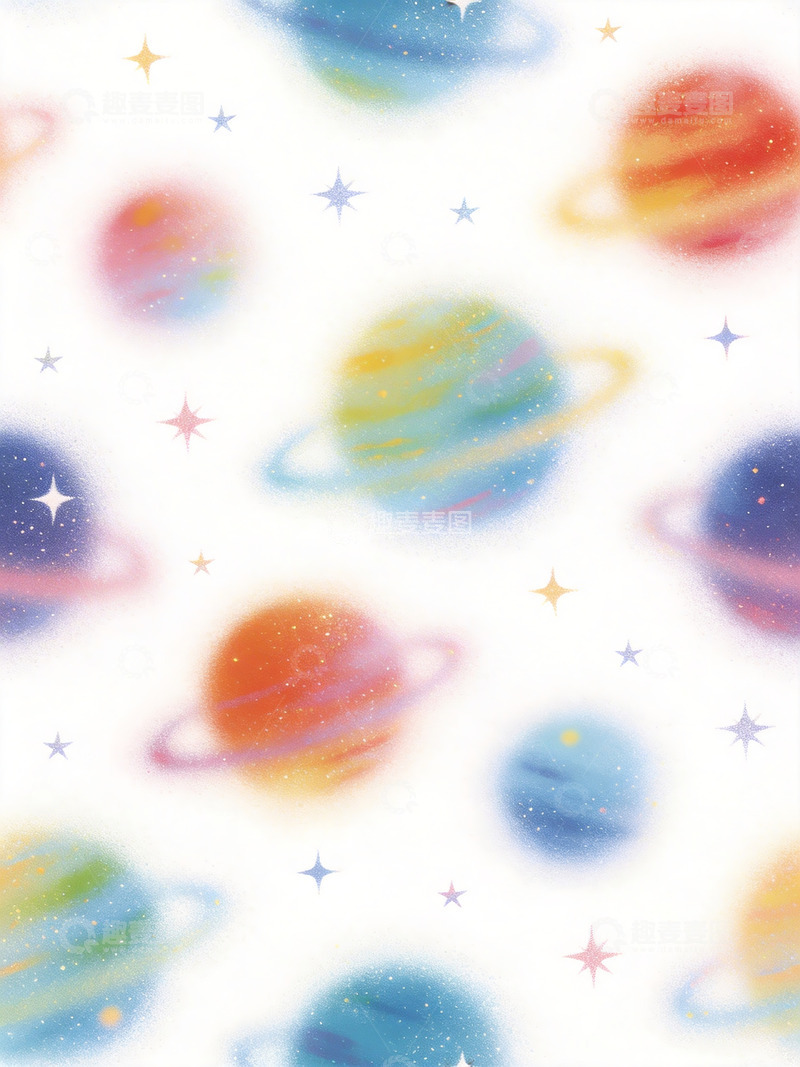 高清大图下载【趣麦麦图】星球极简插画6