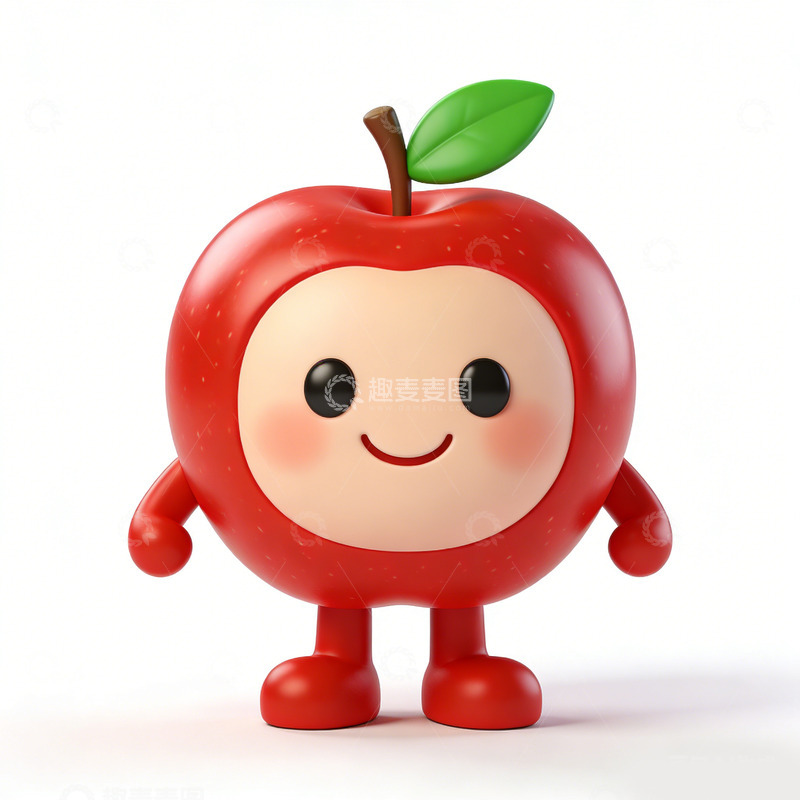 高清大图下载【趣麦麦图】卡通苹果吉祥物形象设计