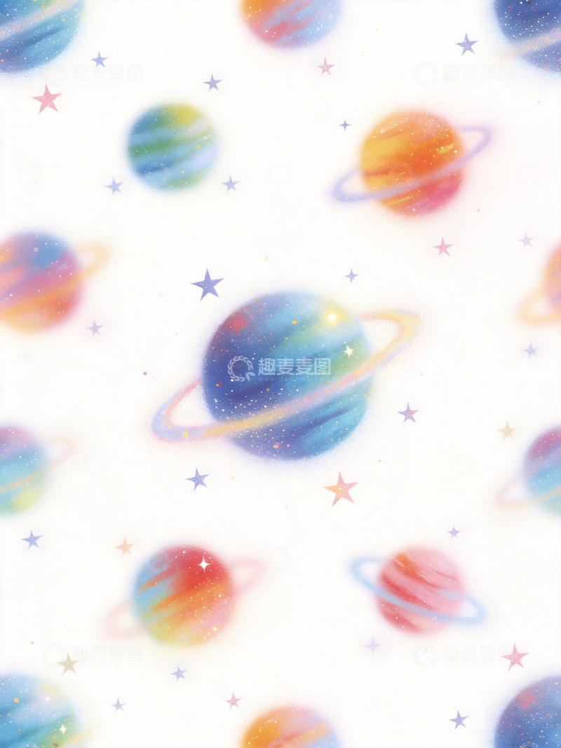 高清大图下载【趣麦麦图】星球极简插画4