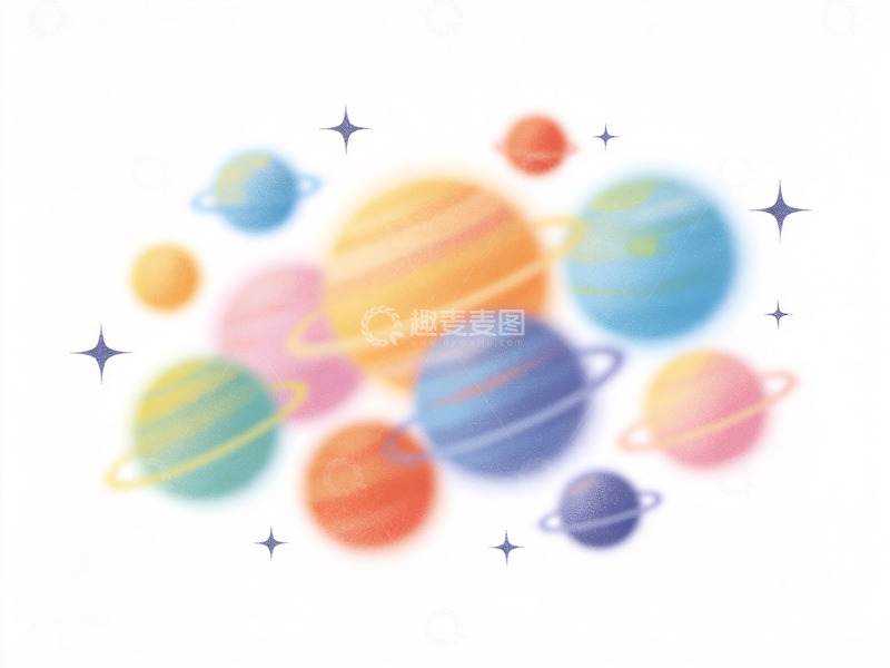 高清大图下载【趣麦麦图】星球极简插画3