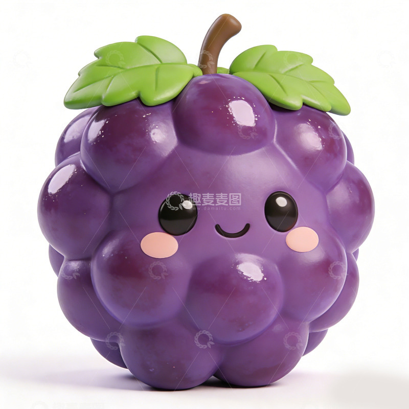 高清大图下载【趣麦麦图】卡通风格葡萄拟人化创意插画