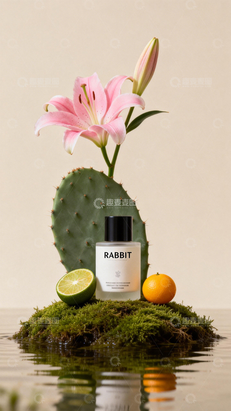 高清大图下载【趣麦麦图】自然风化妆品静物摄影