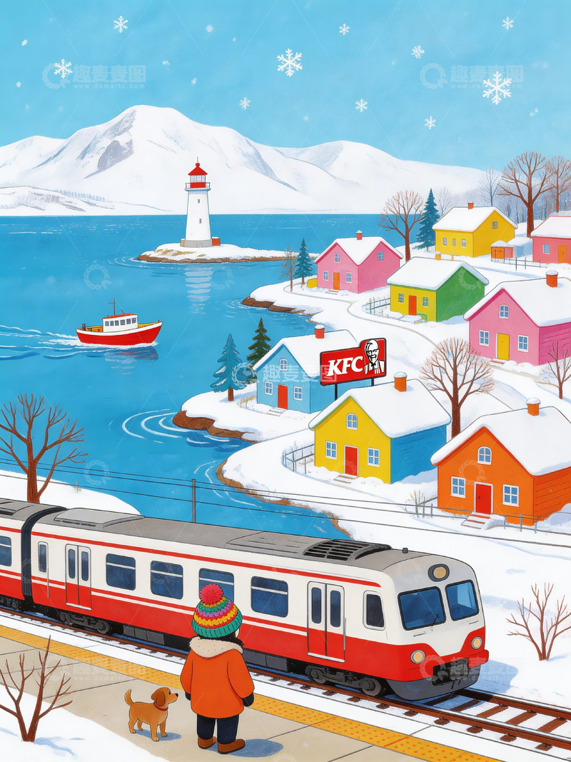 高清大图下载【趣麦麦图】童年治愈插画4