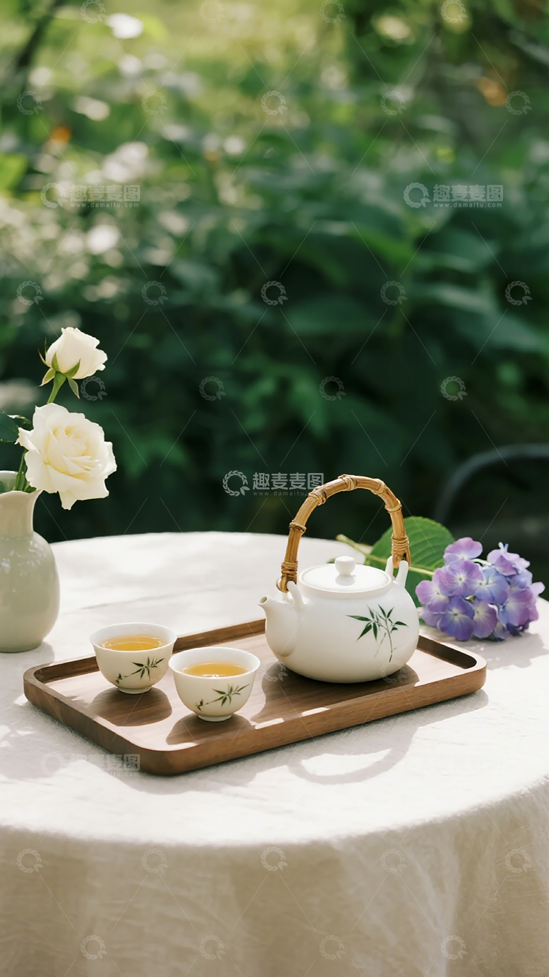高清大图下载【趣麦麦图】田园风茶具静物摄影